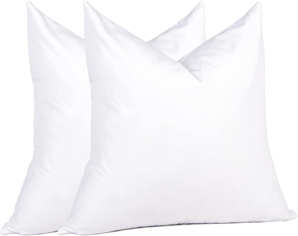 Euro Pillow Inserts 26 x 26 (Pack of 2, White), Down Feather Pillow Stuffer, Premium White Pillows for Bed, Couch, and Cushion