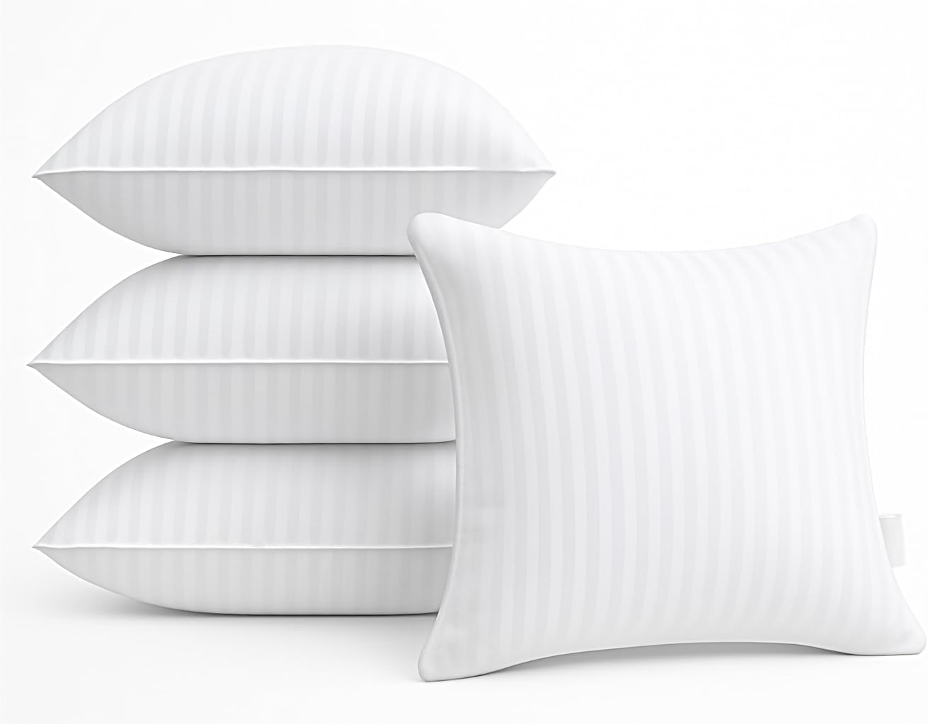 Oubonun 26 x 26 Euro Pillow Inserts, Firm and Fluffy Decorative Square Pillows for Couch Bed Sofa with Soft Cotton Cover White Cushion with Down Alternative Pack of 2