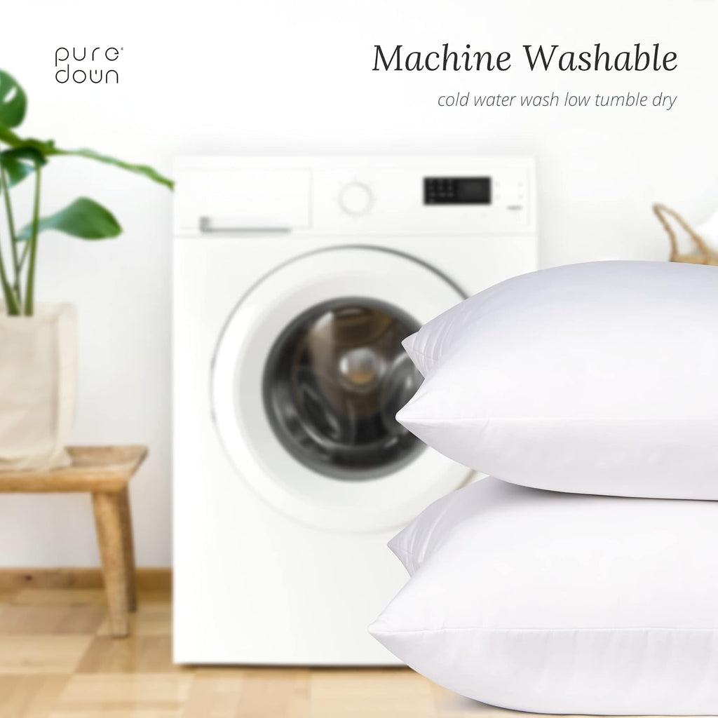 Euro Pillow Inserts 26 x 26 (Pack of 2, White), Down Feather Pillow Stuffer, Premium White Pillows for Bed, Couch, and Cushion