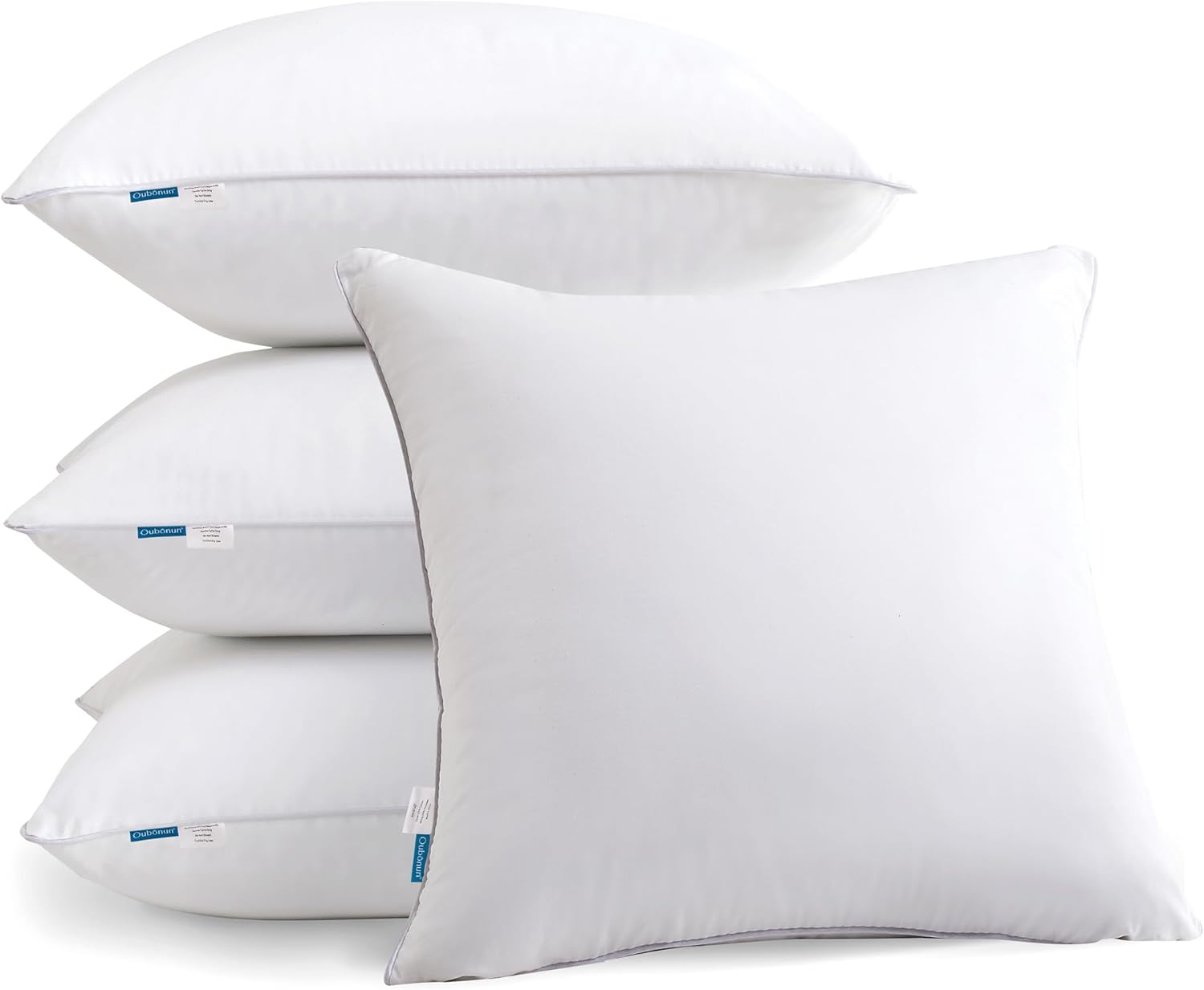 Oubonun 28 x 28 Pillow Inserts (Set of 2) - Euro Pillow Inserts with 100% Cotton Cover - 28 Inch Square Interior Sofa Pillow Inserts - Decorative Pillow Insert Pair - White Couch Pillow