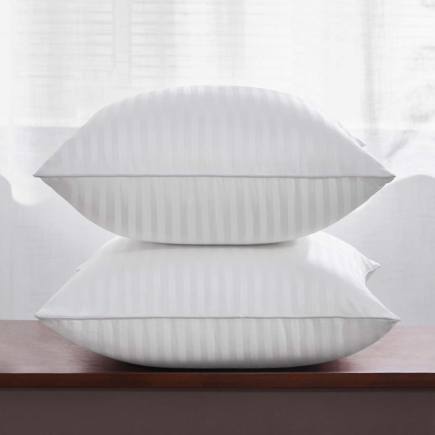 Oubonun 26 x 26 Euro Pillow Inserts, Firm and Fluffy Decorative Square Pillows for Couch Bed Sofa with Soft Cotton Cover White Cushion with Down Alternative Pack of 2