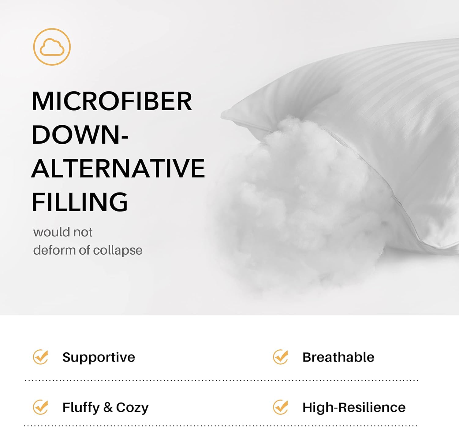 Oubonun 26 x 26 Euro Pillow Inserts, Firm and Fluffy Decorative Square Pillows for Couch Bed Sofa with Soft Cotton Cover White Cushion with Down Alternative Pack of 2