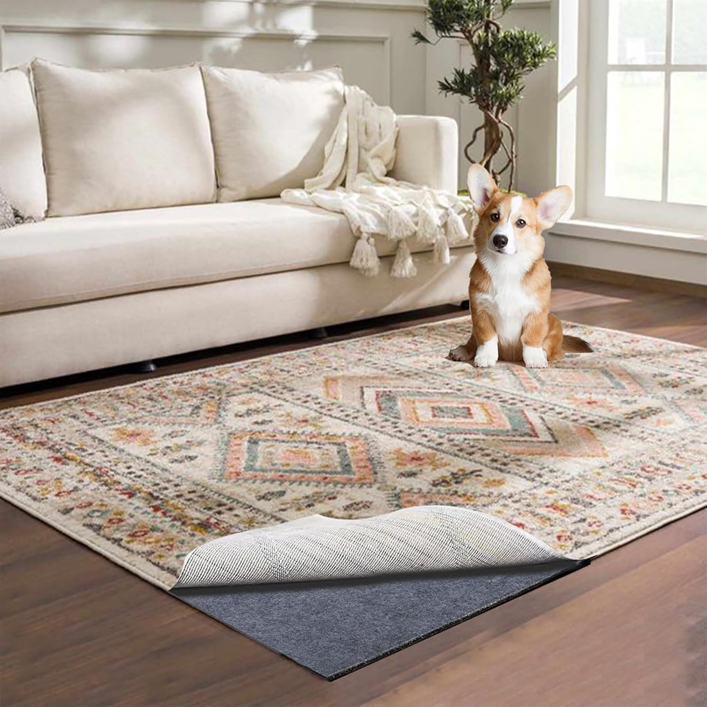 Waterproof Rug Pad, 8x10 ft Area Rug Non-Slip Carpet Pad, Non-Slip Rug Pads for All Floors and Finishes, Felt Pad for Hardwood Floors, Keeps Carpets in Place Soft and Safe
