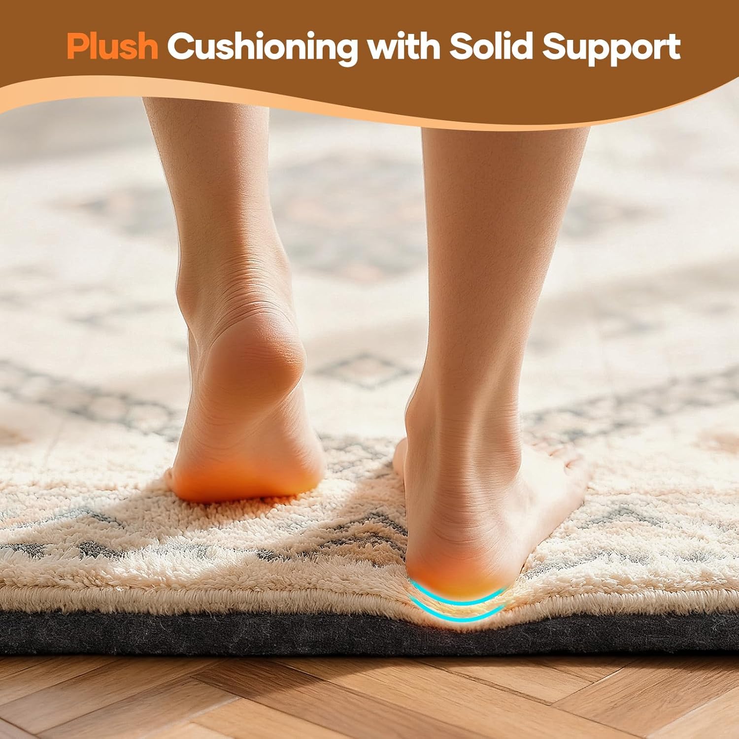 Veken Non Slip Cushioned Rug Pad Gripper 8 x 10 Ft, Felt and Silicone Backing, 1/4" Thick Carpet Liner for Hardwood Floors and Finishes, Under Area Rugs Anti Skid Mat, Keep Rugs Safe and in Place