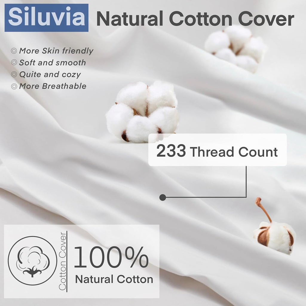 Siluvia Euro Pillows 26x26 Pillow Inserts Set of 2 Square Throw 26 Pillow with 100% Cotton Cover for Sofa, Couch, and Bed - White