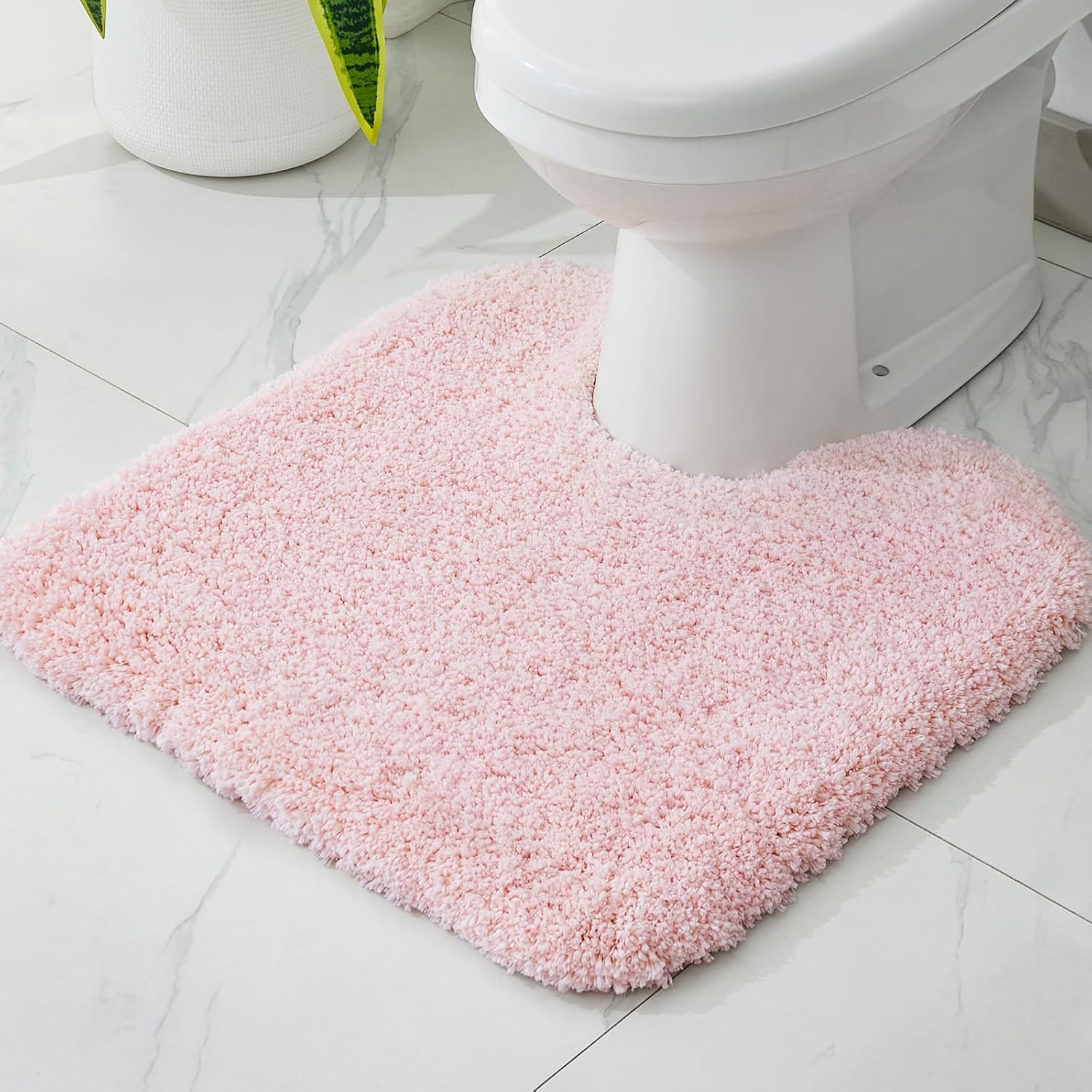 White Bathroom Rug 20x32 Non Slip Fluffy Bath Mat for Bathroom Floor Washable Plush Luxury Bath Rug for Tub Soft Shaggy Absorbent Shower Sink Mat