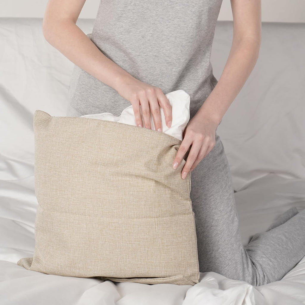 Oubonun 28 x 28 Pillow Inserts (Set of 2) - Euro Pillow Inserts with 100% Cotton Cover - 28 Inch Square Interior Sofa Pillow Inserts - Decorative Pillow Insert Pair - White Couch Pillow