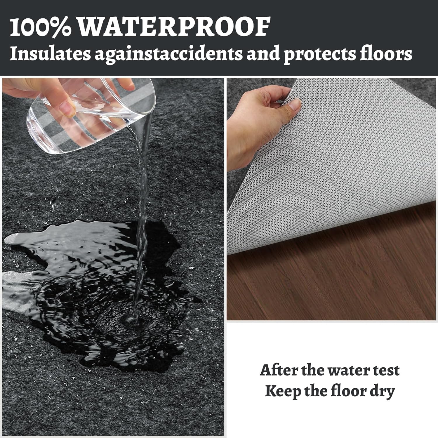 100% Waterproof Rug pad, 9x12 ft Area Rug Non-Slip Rug Pads, Carpet Pads for All Floors and finishes, Felt pad for Hardwood Floors, Keep Carpets in Place Soft and Secure