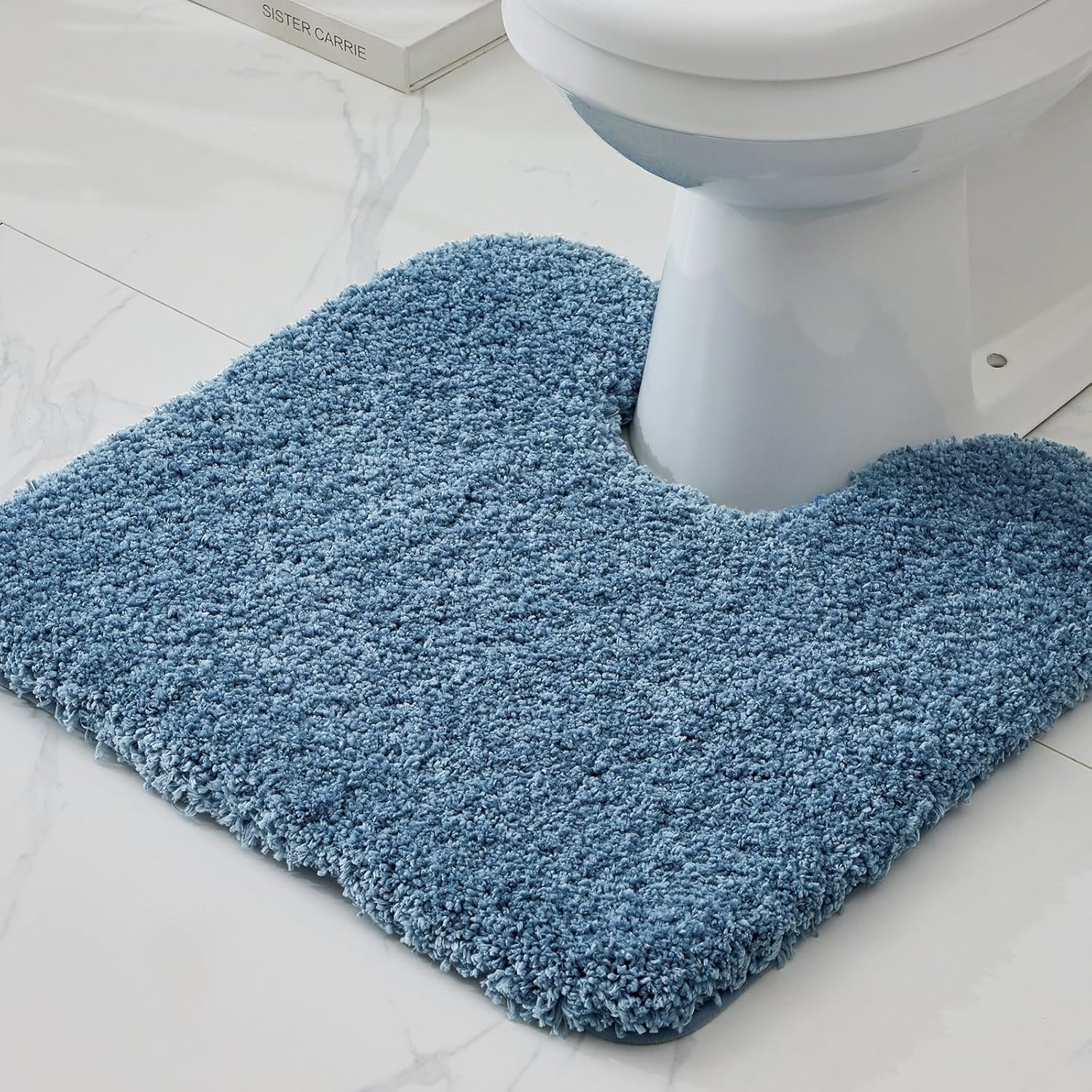 White Bathroom Rug 20x32 Non Slip Fluffy Bath Mat for Bathroom Floor Washable Plush Luxury Bath Rug for Tub Soft Shaggy Absorbent Shower Sink Mat