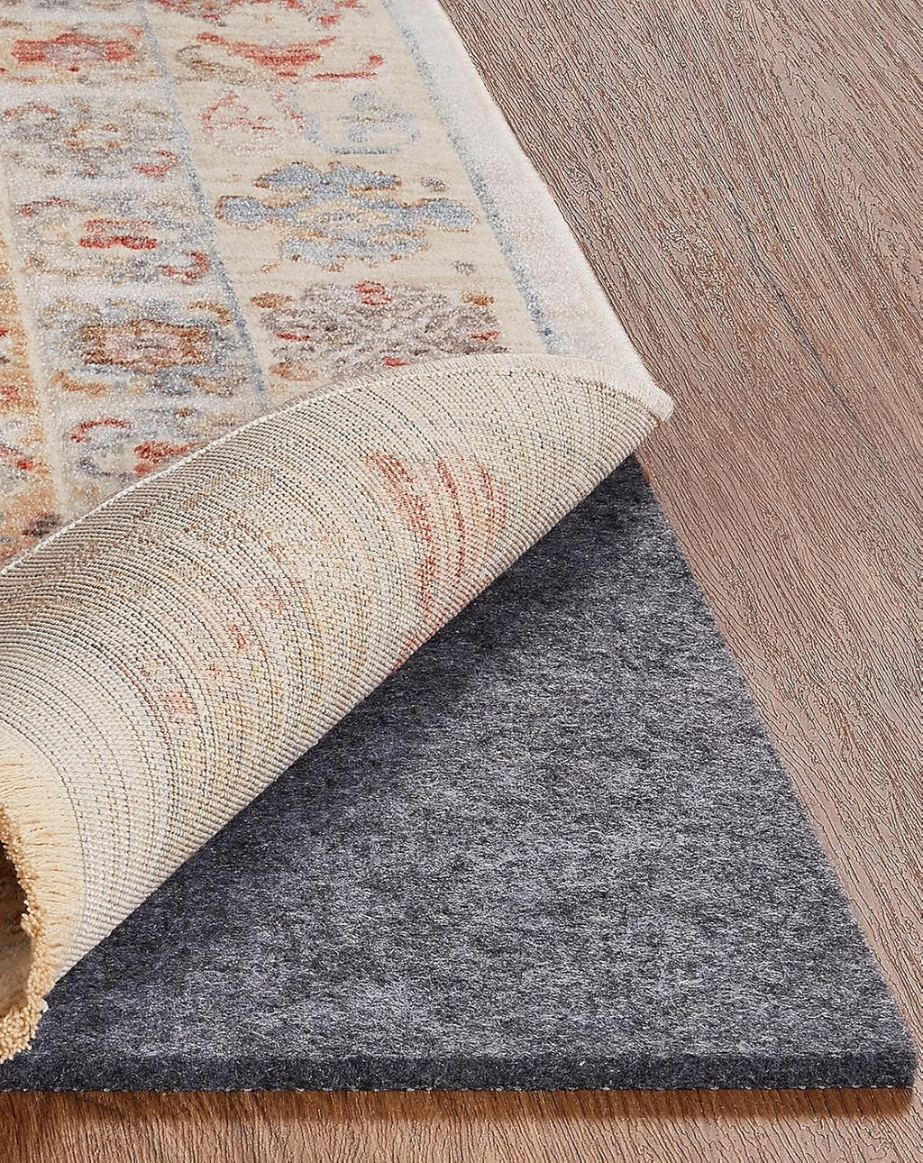 Veken Non Slip Cushioned Rug Pad Gripper 8 x 10 Ft, Felt and Silicone Backing, 1/4" Thick Carpet Liner for Hardwood Floors and Finishes, Under Area Rugs Anti Skid Mat, Keep Rugs Safe and in Place